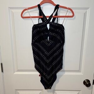 Robin Piccone Navy Blue and Grey One Piece Swimsuit